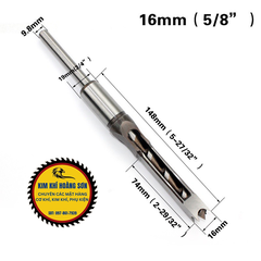 Mũi đục mộng vuông hộp đỏ đường kính từ 6mm - 25mm Hàng chính hãng nhập khẩu Đài Loan