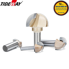 Mũi phay alu soi gỗ quả đào tròn lưỡi phay rãnh dao cầu TIDEWAY cốt bé 6,3mm dùng cho máy soi, CNC