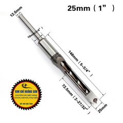 Mũi đục mộng vuông hộp đỏ đường kính từ 6mm - 25mm Hàng chính hãng nhập khẩu Đài Loan