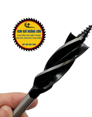 Mũi khoan khoét gỗ lỗ tròn chuôi lục giác dài 165mm đường kính từ 10mm - 35mm có vít xoắn ốc định tâm