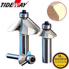 Mũi soi vát chữ V phay gỗ Alu CNC 45 độ có bi Tideway cao cấp cốt bé 6.3mm sử dụng cho máy phay, CNC