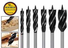Mũi khoan khoét gỗ lỗ tròn chuôi lục giác dài 165mm đường kính từ 10mm - 35mm có vít xoắn ốc định tâm
