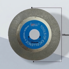 Lưỡi cắt kính đỏ 2 mặt đường kính 100mm lỗ trục 20mm, Đá mài kính phủ kim cương đường cắt sắc bén