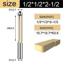 Mũi soi gỗ thẳng CNC lấy nền, Mũi phay TIDEWAY cốt 6.3mm và 12.7mm có bi sử dụng cho máy phay, máy cắt CNC