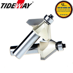 Mũi soi vát chữ V phay gỗ Alu CNC 45 độ có bi Tideway cao cấp cốt bé 6.3mm sử dụng cho máy phay, CNC