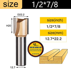 Mũi soi gỗ thẳng CNC lấy nền, Mũi phay gỗ TIDEWAY cốt to 12.7mm sử dụng cho máy phay, máy cắt CNC