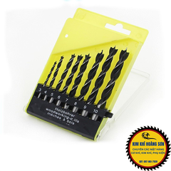 Bộ mũi khoan gỗ lỗ tròn đầu đinh định tâm khoan khoét 8 kích cỡ bằng thép tốc độ cao có hộp đựng
