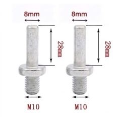 Đầu chuyển máy khoan thành máy cắt mài ti gắn đĩa chà nhám chuôi tròn 8mm, lục giác 6.3mm M10 - M14