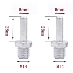 Đầu chuyển máy khoan thành máy cắt mài ti gắn đĩa chà nhám chuôi tròn 8mm, lục giác 6.3mm M10 - M14