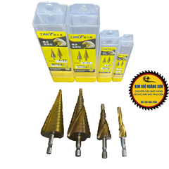 Mũi khoan tháp bước phủ thép HSS cao cấp 4-32mm khoan đa năng chuôi lục giác khoét lỗ sắt gỗ nhựa