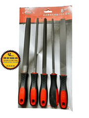 Bộ dũa 5 cây 200mm/8" LAND nhiều hình dạng có tay cầm nhựa chắc chắn hạn chế trơn trượt, đảm bảo an toàn, độ bền cao