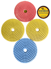 Đĩa đánh bóng đá, bê tông đường kính 100mm, Nỉ số đánh bóng dày 3mm độ mịn 50 đến 2000 chuyên dụng