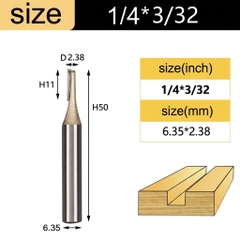 Mũi soi gỗ thẳng CNC lấy nền, Mũi phay gỗ TIDEWAY cốt 6.3mm và 12.7mm sử dụng cho máy phay, máy cắt CNC