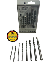 Bộ 8 mũi khoan bê tông 2 cạnh Bosch chính hãng đường kính 3 - 10mm, Mũi khoan tường chuôi trụ cao cấp chịu nhiệt tốt