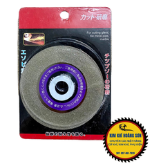 Lưỡi cắt kính FEIBAO 100mm, Đĩa mài kính 2 mặt phủ kim cương lỗ trục 20mm lớp cắt siêu mịn
