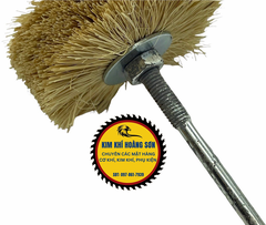 Chổi tre đánh bóng sản phẩm gỗ, đá, làm mịn bề mặt, sợi tre cao cấp siêu bền, có cán lắp máy khoan cầm tay