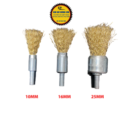 Chổi đánh rỉ sắt rỉ sét inox dạng bút chuôi 6mm lắp máy khoan cầm tay