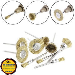 Chổi đánh rỉ sắt, chổi đánh bóng rỉ sét inox chuôi 3mm lắp máy khoan mini cầm tay
