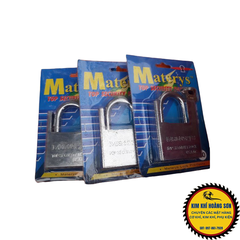 Ổ khóa cửa treo chống cắt Materys size 50mm - 60mm giá rẻ chống trộm, chống đập hiệu quả kèm 3 chìa