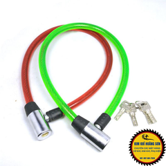 Khoá dây cáp ổ khóa dây chống cắt chống trộm xe đạp xe máy nhà cửa, khóa dài 65cm chắc chắn dễ sử dụng kèm 2 chìa
