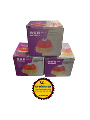 Chổi đánh rỉ sắt, chén cước có ren kích thước 3 inch lỗ trục M10x1.5 lắp máy mài cầm tay tiện dụng