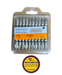 Mũi vít, Vỉ 10 đầu bắn vít vặn bake 6mm từ tính PH1, PH2 dài 65mm dùng cho máy vặn vít, máy khoan