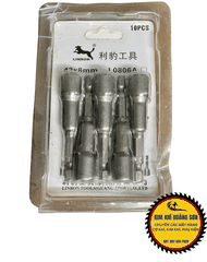 Đầu chụp bulong, Đầu bắn vít tôn 8mm dài, ngắn chuôi lục giác 6.35mm có nam châm cố định, thông dụng