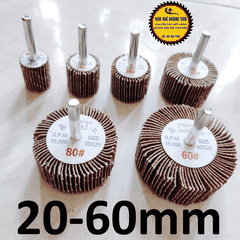 Nhám Trụ, Nhám Chuôi, Nhám Cà Rem Đường Kính Từ 20 Đến 60mm Chuôi 6mm Đánh Bóng Inox