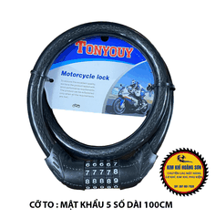 Khóa dây xe đạp mật khẩu 4 - 5 số Tonyouy khóa chống trộm xe đạp, xe máy, khóa cửa loại tốt (có thể đổi mã số)