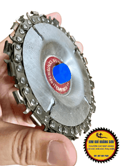 Đĩa cưa xích, lưỡi cưa xích cắt gỗ trục 16mm, chất liệu thép không gỉ siêu cứng, phay phá gỗ đa năng gắn máy mài cầm tay