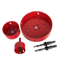 Mũi khoan khoét lỗ tròn 70mm - 200mm có mũi khoan định tâm chuôi tròn chất liệu thép gió HSS cao cấp