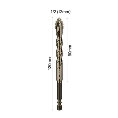 Mũi khoan đa năng cao cấp 4 cạnh chữ thập răng cưa chân lục giác 6.35mm, mũi khoan gạch men kính đá