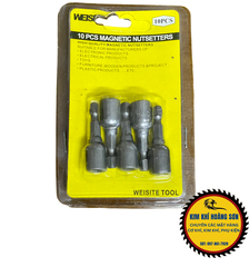 Đầu chụp bulong, Đầu bắn vít tôn 8mm dài, ngắn chuôi lục giác 6.35mm có nam châm cố định, thông dụng