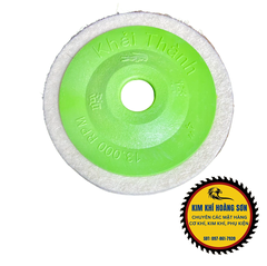 Nỉ trắng đánh bóng inox bánh nỉ Cá sấu Khải Thành đường kính 95mm lỗ trục 16mm loại bỏ các vết xước