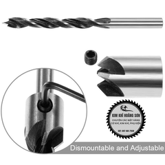 Mũi khoan âm vít gỗ 2 tầng, Bộ 7 mũi khoan gỗ bắt âm mũ vít đầu đinh định tâm kích cỡ 3-10mm chất liệu thép HSS cao cấp