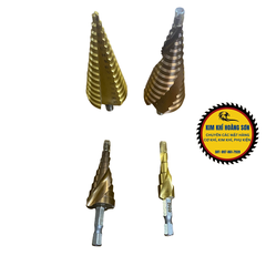 Mũi khoan tháp bước phủ thép HSS cao cấp 4-32mm khoan đa năng chuôi lục giác khoét lỗ sắt gỗ nhựa