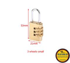 Ổ khóa 3 mã số xoay mini chất liệu đồng thau, khóa vali, khóa balo, khóa tủ không cần chìa bền chắc