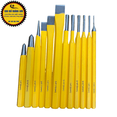 Bộ đột sắt, đục sắt 12 chi tiết chất liệu thép CR-V cao cấp chuyên dụng trong ngành cơ khí