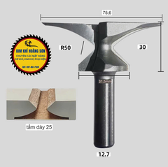 Mũi soi uốn cong gỗ CNC cốt trục 12.7mm phay bo cong 90 độ MDF góc R18 R30 R50 Tideway cao cấp