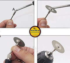 Bộ 10 Lưỡi Cắt Mini Đa Năng Đường Kính 30-60mm Kèm 2 Trục Gắn Máy - Chuyên Cắt Ngọc,Đá,Thủy Tinh,Gỗ,Nhựa,...
