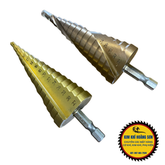 Mũi khoan tháp bước phủ thép HSS cao cấp 4-32mm khoan đa năng chuôi lục giác khoét lỗ sắt gỗ nhựa