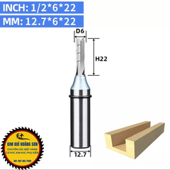 Mũi phay CNC cắt gỗ, Dao phay 3 cánh thẳng TCT Tideway cốt trục 12.7mm chất liệu hợp kim C45 cao cấp