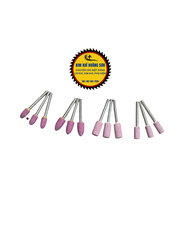 Combo 10 Mũi đá mài hồng mini size 6 - 10mm hình trụ, hình nón cán 3mm lắp máy khoan, máy mài khuôn