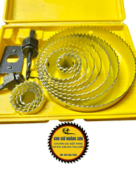 Bộ mũi khoan khoét lỗ tròn gỗ thạch cao, khoét trần cao cấp 16 chi tiết dùng trong thi công nội thất