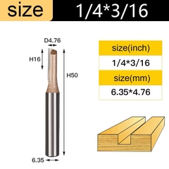 Mũi soi gỗ thẳng CNC lấy nền, Mũi phay gỗ TIDEWAY cốt 6.3mm và 12.7mm sử dụng cho máy phay, máy cắt CNC