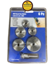 Lưỡi cắt mini bộ lưỡi cưa gỗ 6 chi tiết thép gió HSS đường kính từ 22mm - 50mm cán trục 3.2mm gắn máy khoan cầm tay