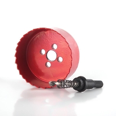 Mũi khoan khoét lỗ tròn 70mm - 200mm có mũi khoan định tâm chuôi tròn chất liệu thép gió HSS cao cấp