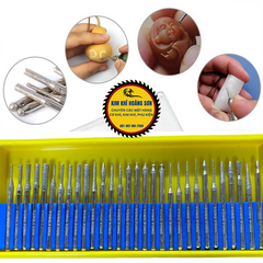 Bộ 30 Mũi Mài Điêu Khắc YONG FONG Cán 3mm, Mũi Mài Khắc Đầu Phủ Kim Cương Dùng Cho Máy Mini Cầm Tay