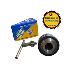 Đầu kẹp mũi khoan măng ranh côn 16mm Sanou lỗ trục B16 - B18 kẹp mũi khoan đường kính từ 3mm đến 16mm, có khoá mở đi kèm