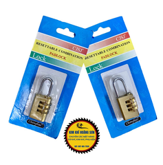Ổ khóa 3 mã số xoay mini chất liệu đồng thau, khóa vali, khóa balo, khóa tủ không cần chìa bền chắc